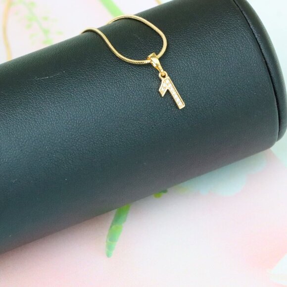 "Rose Gold Number 1 Pendant with Crystals – 18K Gold Plated Charm, XPPT1341 - Picture 12 of 13